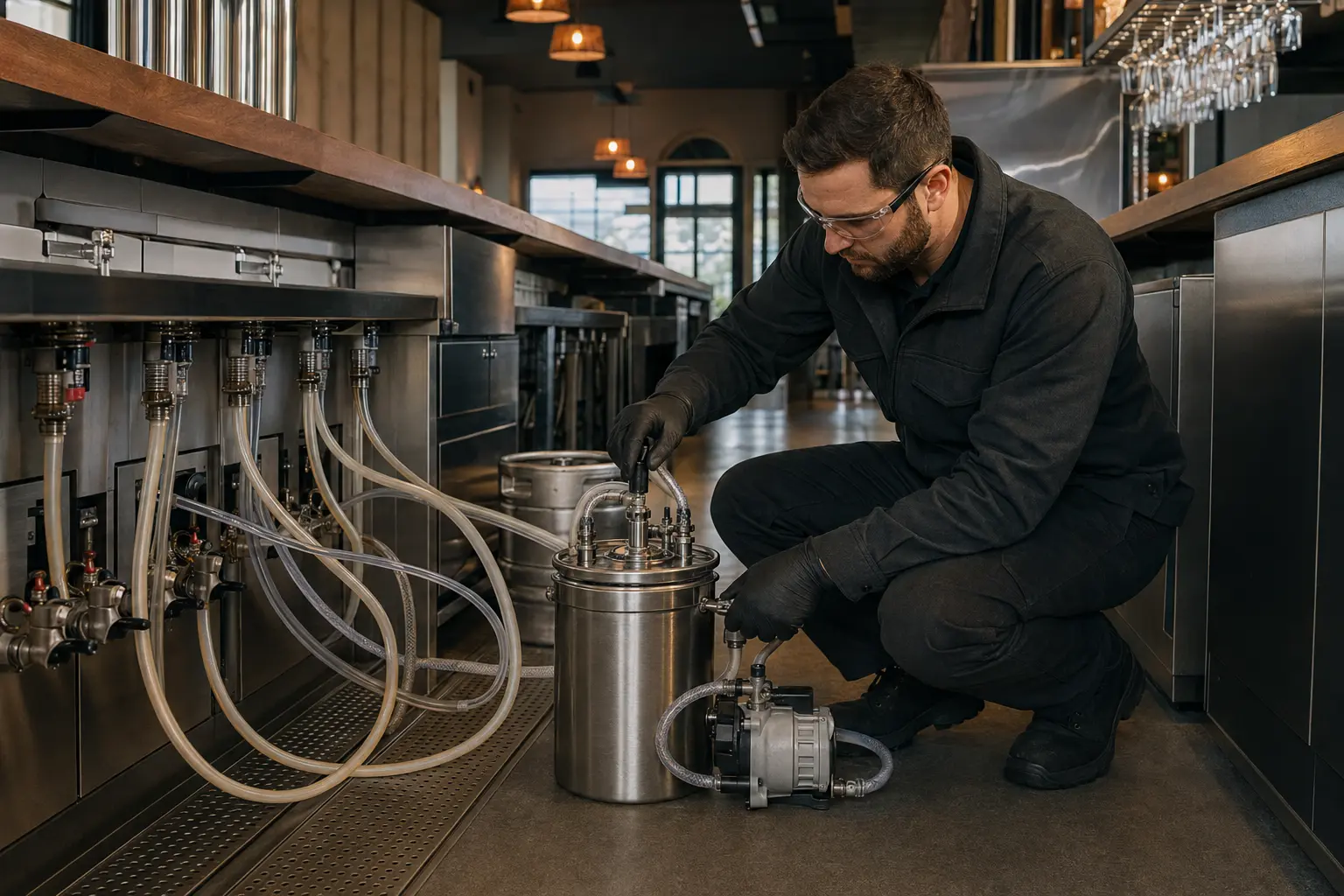 Professional commercial beer-line cleaning